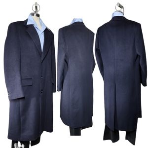Moores Lanificio Vallombroso 42 tall WOOL AND CASHMERE blue men's long coat
